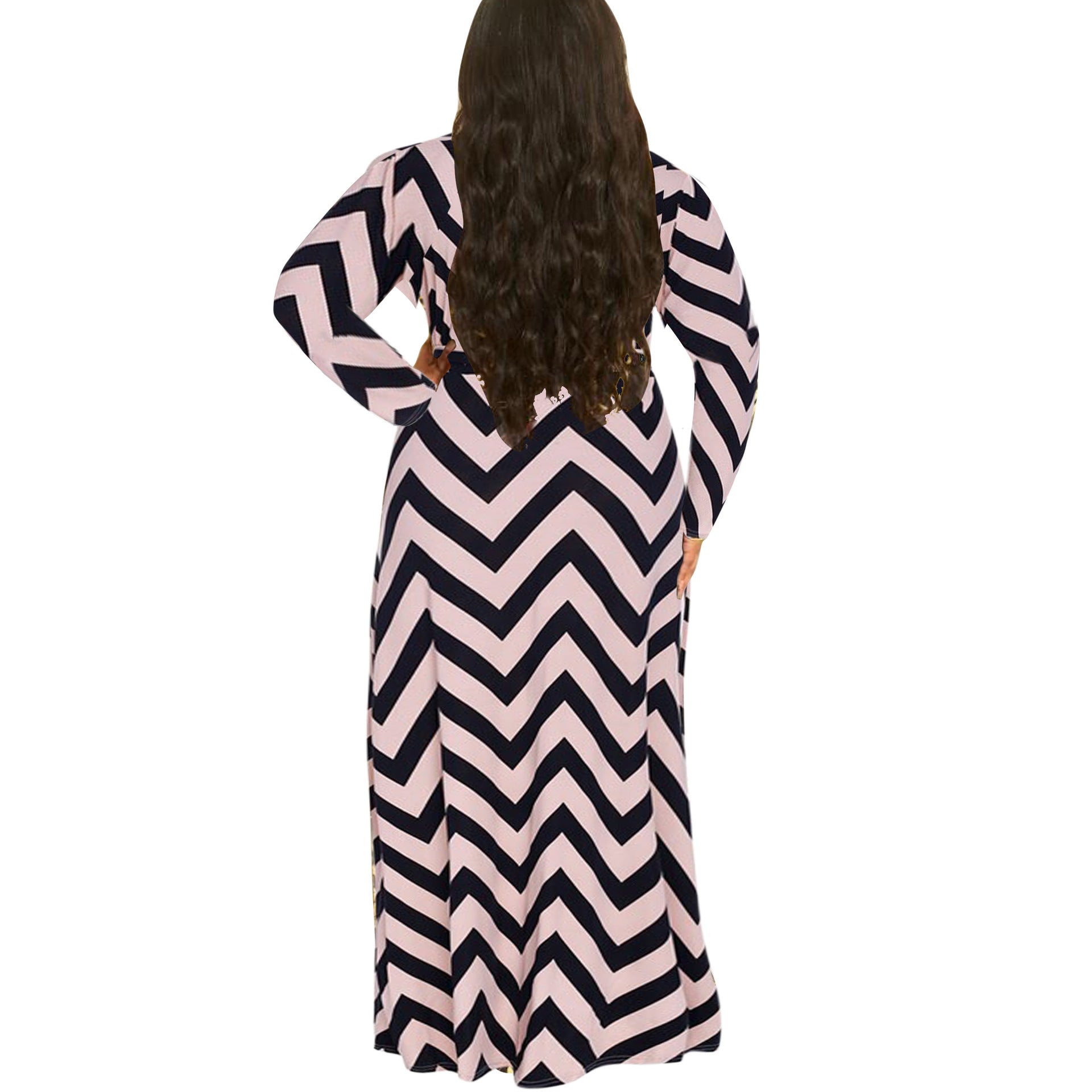 Striped dress long sleeve Fine women&