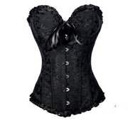 Sexy Women Lace Push Up Corset Bustier Plus Size Women Waist Cincher Fashion Corset Black Overbust Corsets Slimming Clothing