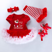 Children's Clothing Christmas Baby's Gown 4-piece Set