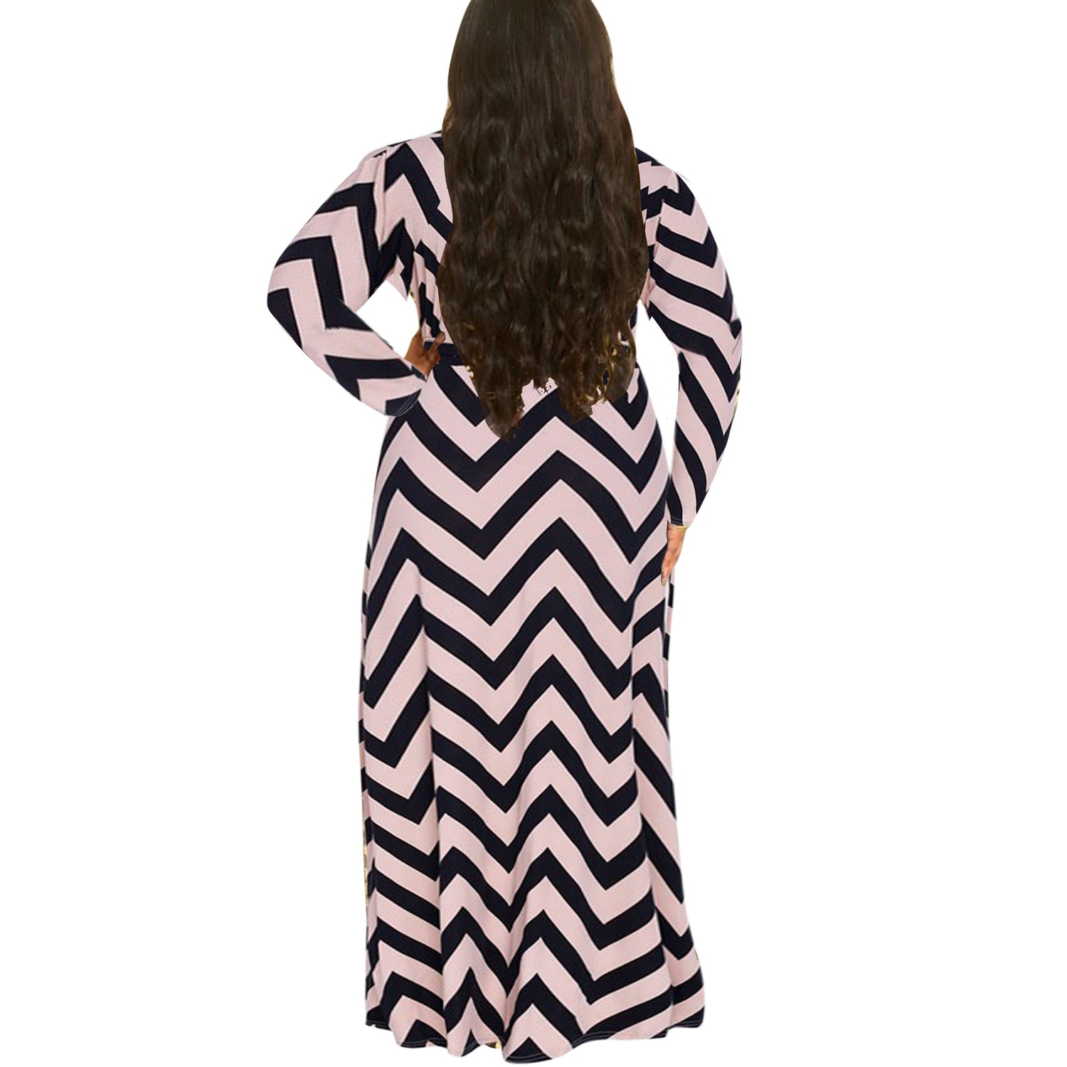 Striped dress long sleeve Fine women&