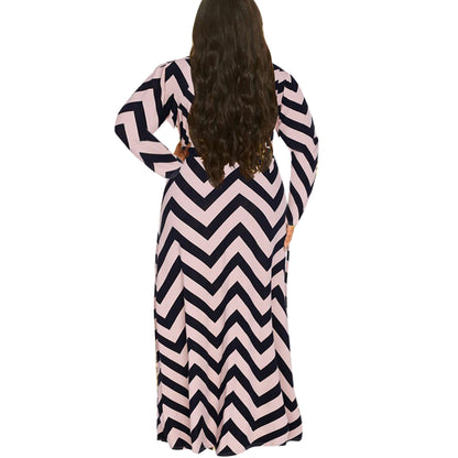 Striped dress long sleeve Fine women&