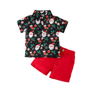 Christmas Children's Clothing Boys' Short-sleeved Printed Shirt