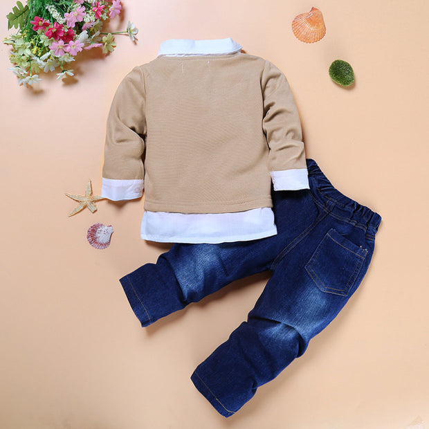 Children's Clothing Sweater Denim Suit Gentleman Bow Tie