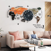 Light luxury decoration wall clock living room home map clock