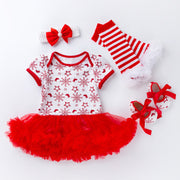 Children's Clothing Christmas Baby's Gown 4-piece Set