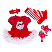 Children's Clothing Christmas Baby's Gown 4-piece Set